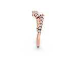 Rose gold Pavé Round Diamond Chevron Band with Prong Setting_2