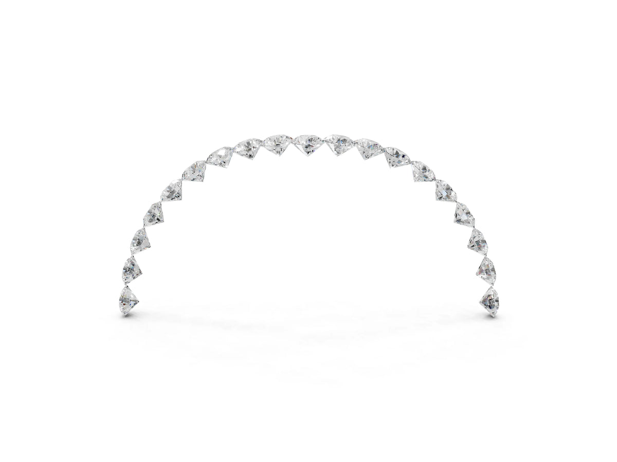 Rose gold Pavé Round Diamond Chevron Band with Shared Prong Setting_3