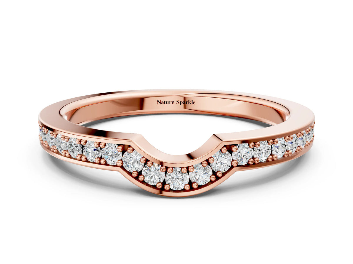 Rose gold Pavé Round Diamond Contour Band with Channel Setting
