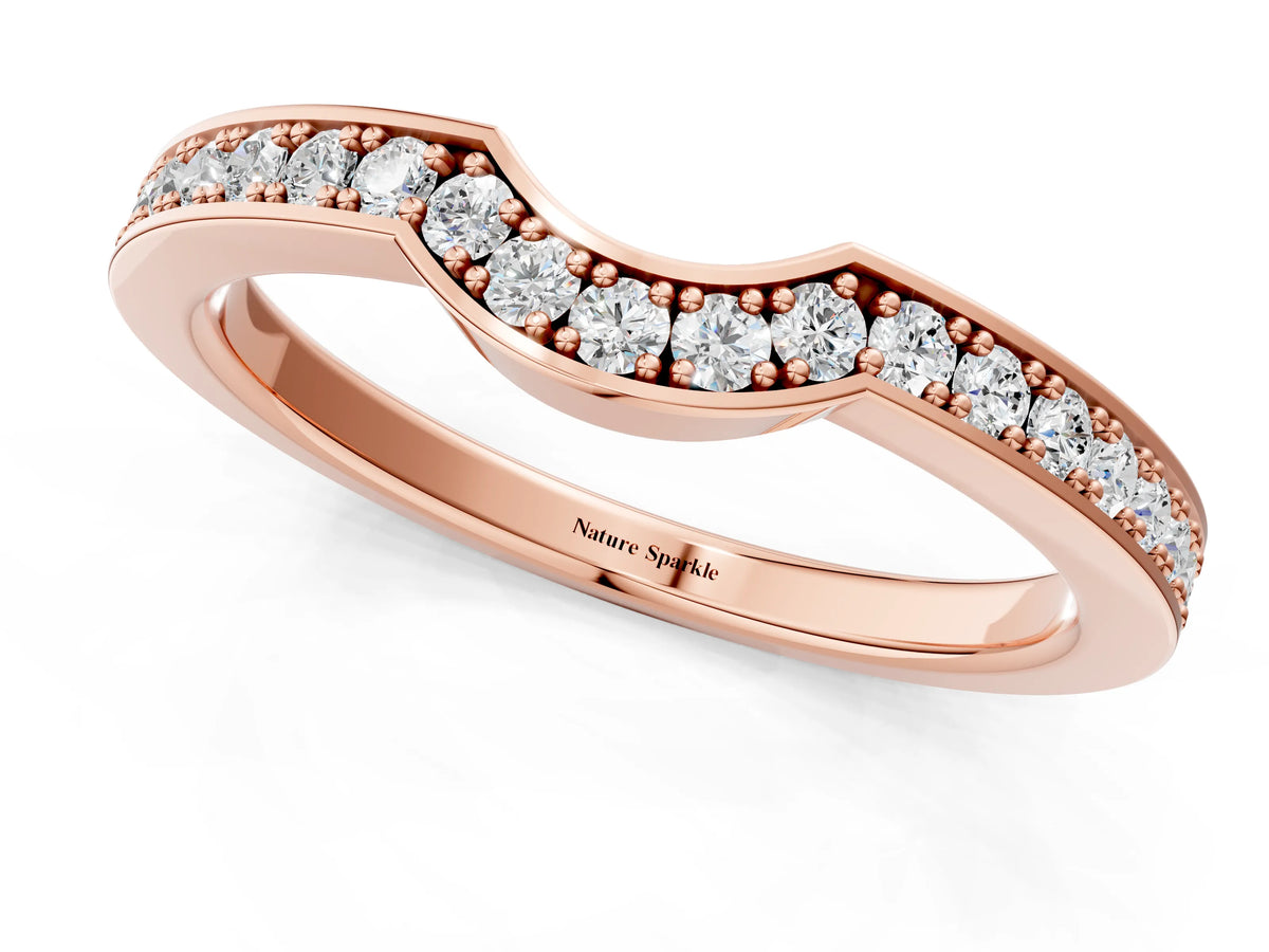 Rose gold Pavé Round Diamond Contour Band with Channel Setting_1