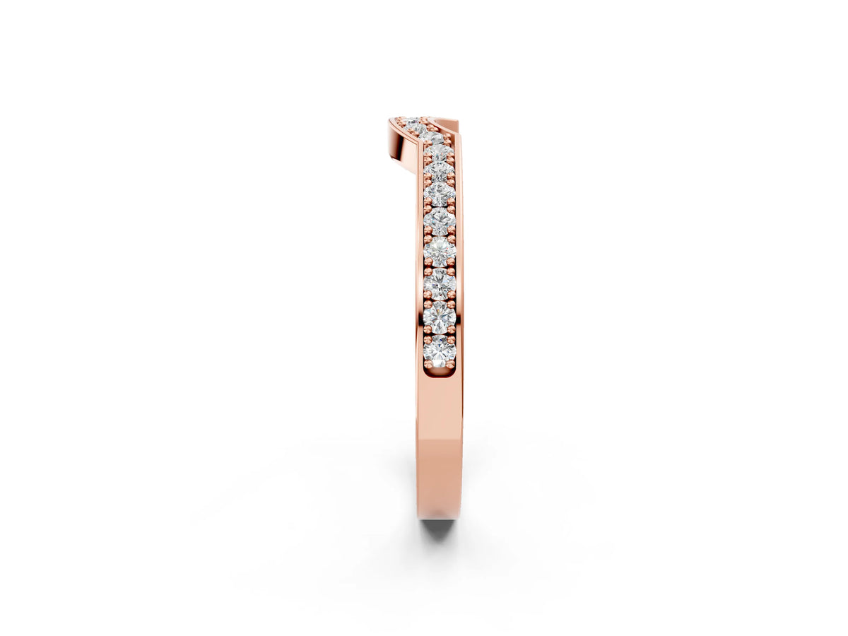 Rose gold Pavé Round Diamond Contour Band with Channel Setting_2