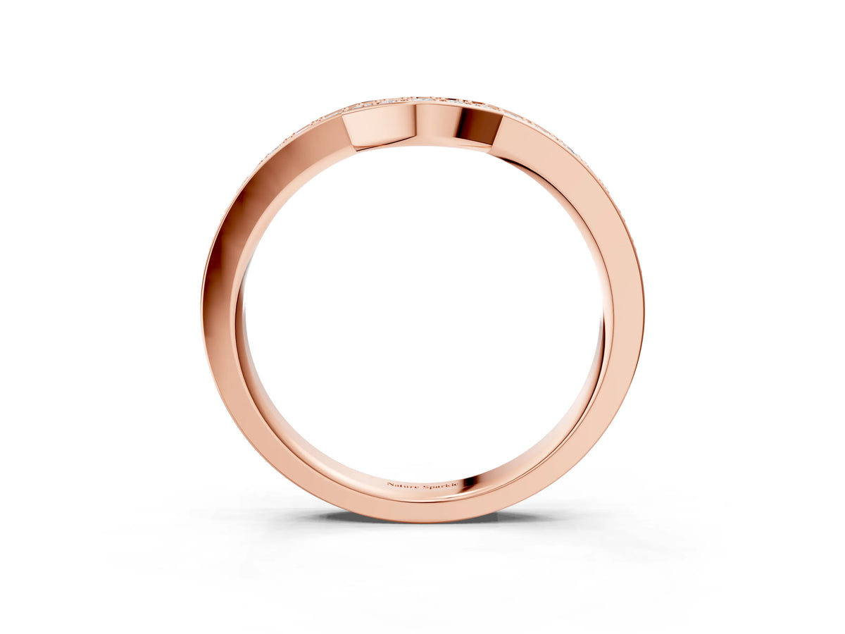 Rose gold Pavé Round Diamond Contour Band with Channel Setting_3