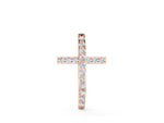 Rose gold Pavé Round Diamond Cross Pendant with Prong Setting