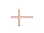 Rose gold Pavé Round Diamond Cross Pendant