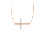 Rose gold Pavé Round Diamond Cross Pendant_1
