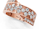 Rose gold Pavé Round Diamond Crossover Band with Bead Prong Setting_1