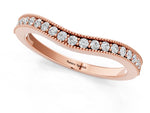 Rose gold Pavé Round Diamond Curved Band with Milgrain Edge_1