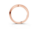 Rose gold Pavé Round Diamond Curved Band with Milgrain Edge_3