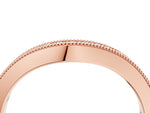 Rose gold Pavé Round Diamond Curved Band with Milgrain Edge_4