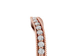 Rose gold Pavé Round Diamond Curved Band with Milgrain Edge_5