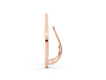 Rose gold Pavé Round Diamond Curved Bar Earrings_1