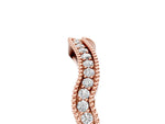 Rose gold Pavé Round Diamond Curved Milgrain Band_5