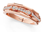 Rose gold Pavé Round Diamond Eternity Band with Bar Prong Setting_1