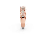 Rose gold Pavé Round Diamond Eternity Band with Bar Prong Setting_2