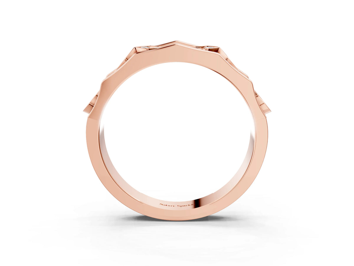 Rose gold Pavé Round Diamond Eternity Band with Bar Prong Setting_3