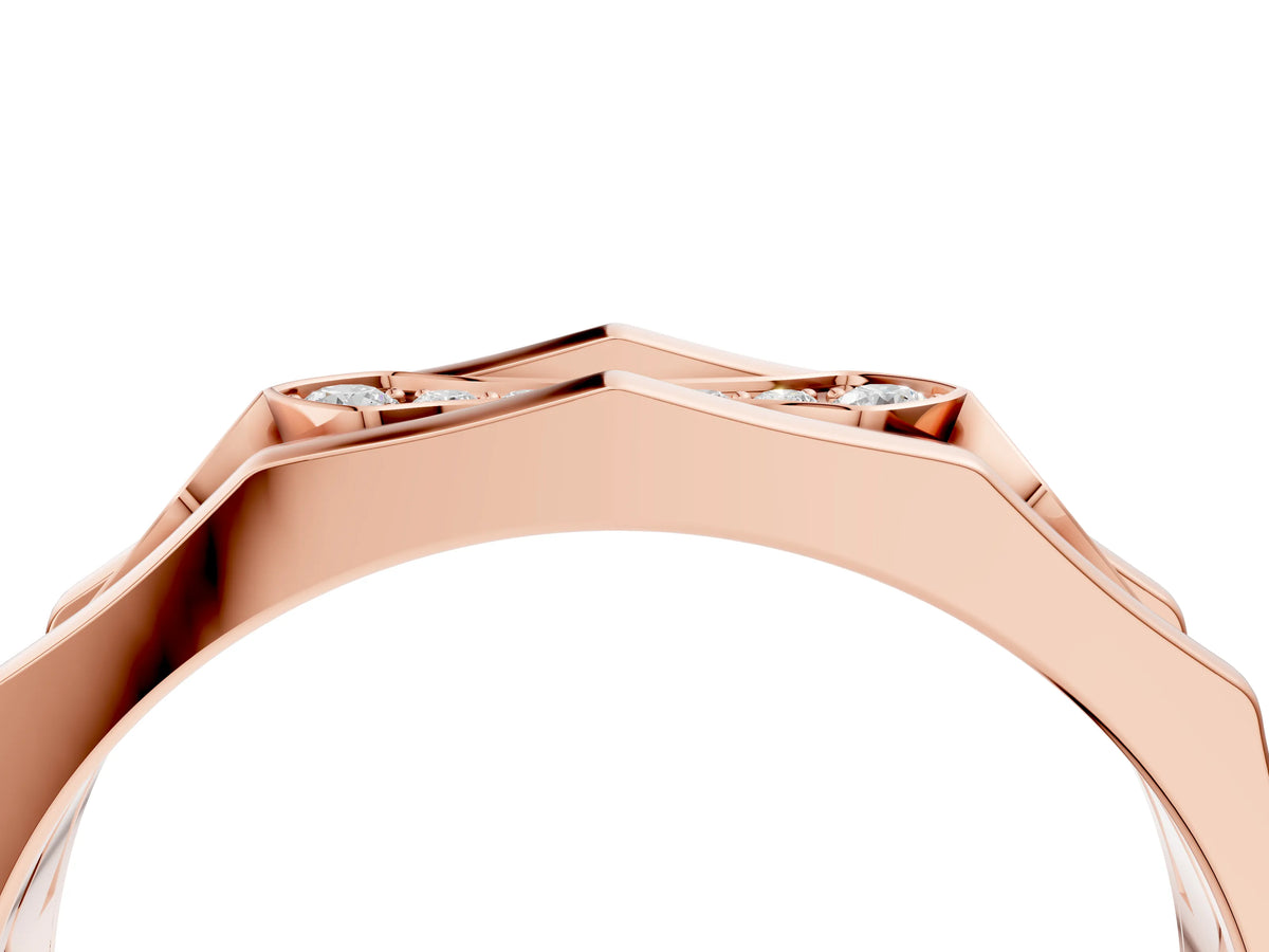 Rose gold Pavé Round Diamond Eternity Band with Bar Prong Setting_4