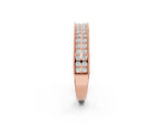 Rose gold Pavé Round Diamond Eternity Band with Milgrain Edge_2