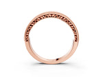 Rose gold Pavé Round Diamond Eternity Band with Milgrain Edge_3