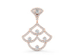 Rose gold Pavé Round Diamond Fan Prong Pendant