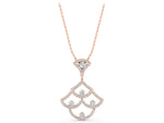 Rose gold Pavé Round Diamond Fan Prong Pendant_1