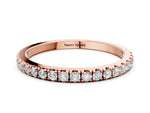 Rose gold Pavé Round Diamond Half Eternity Band with Shared Prong Setting