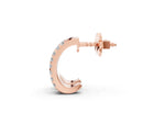 Rose gold Pavé Round Diamond Hoop Earrings with Four-Prong Setting_1