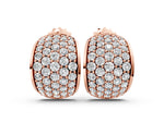 Rose gold Pavé Round Diamond Huggie Earrings with Prong Setting