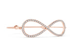Rose gold Pavé Round Diamond Infinity Chain Bracelet with Bezel Setting