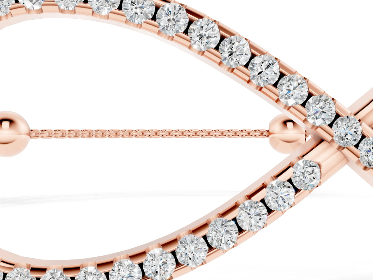 Rose gold Pavé Round Diamond Infinity Chain Bracelet with Bezel Setting_1