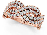 Rose gold Pavé Round Diamond Infinity Twist Band with Shared Prong Setting_1