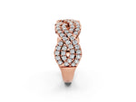 Rose gold Pavé Round Diamond Infinity Twist Band with Shared Prong Setting_2