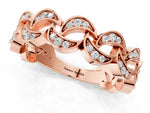 Rose gold Pavé Round Diamond Interlocking Eternity Band with Bezel Prong Setting_1