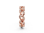 Rose gold Pavé Round Diamond Interlocking Eternity Band with Bezel Prong Setting_2