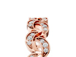 Rose gold Pavé Round Diamond Interlocking Eternity Band with Bezel Prong Setting_5