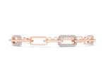 Rose gold Pavé Round Diamond Link Bracelet with Four-Prong Setting