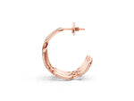 Rose gold Pavé Round Diamond Link Hoop Earrings with Prong Setting_1