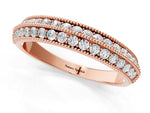 Rose gold Pavé Round Diamond Milgrain Eternity Band_1