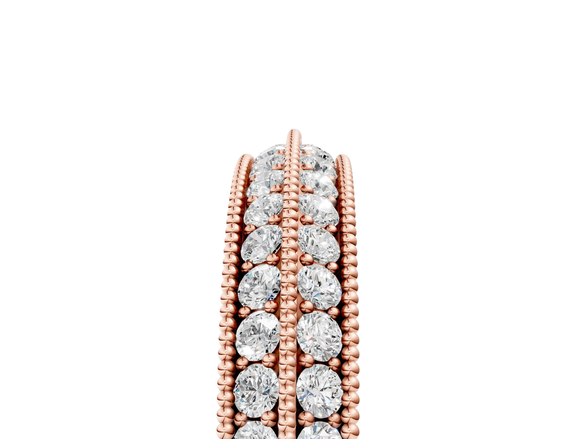 Rose gold Pavé Round Diamond Milgrain Eternity Band_5