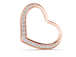 Rose gold Pavé Round Diamond Open Heart Pendant
