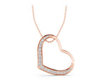 Rose gold Pavé Round Diamond Open Heart Pendant_1