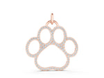 Rose gold Pavé Round Diamond Paw Pendant