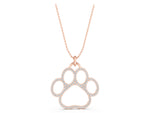 Rose gold Pavé Round Diamond Paw Pendant_1