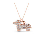 Rose gold Pavé Round Diamond Prong-Set Dachshund Pendant_1