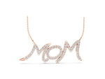 Rose gold Pavé Round Diamond Script Pendant with Prong Setting_1