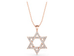 Rose gold Pavé Round Diamond Star Pendant with Four-Prong Setting_1
