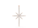 Rose gold Pavé Round Diamond Starburst Pendant with Prong Setting