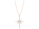 Rose gold Pavé Round Diamond Starburst Pendant with Prong Setting_1