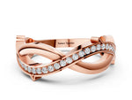 Rose gold Pavé Round Diamond Twist Band with Channel Setting