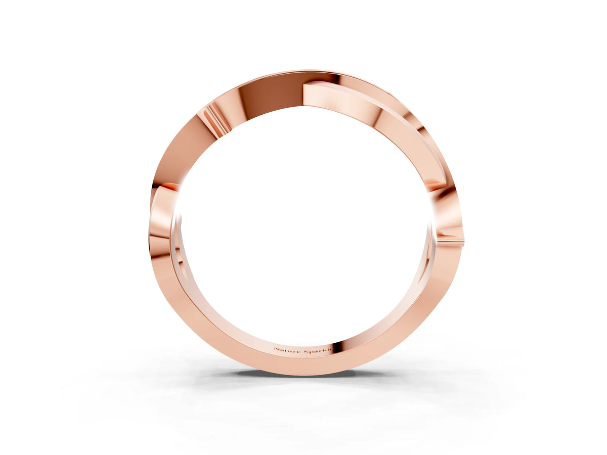 Rose gold Pavé Round Diamond Twist Band with Channel Setting_3