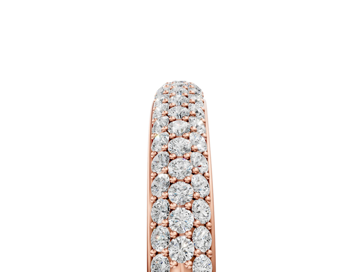 Rose gold Pavé Round Diamond White Gold Eternity Band_5